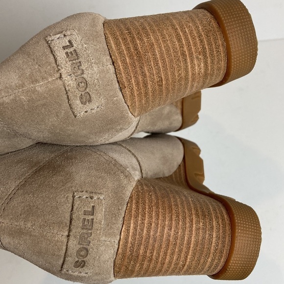 Sorel Joan Uptown Chelsea Women’s Sz 10 Sandy Tan Waterproof Wedge Boots Luxury - Picture 12 of 16